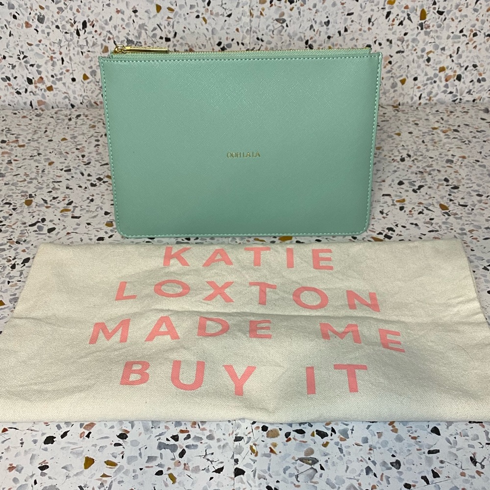 Katie Loxton London "Ooh La La" Mint Green Padded Pouch | Vegan Leather